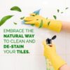 embrace the natural way to clean tiles caption shown with bottle