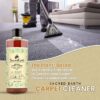 plant based carpet cleaner shown on text with hoover in background for carpet cleaning